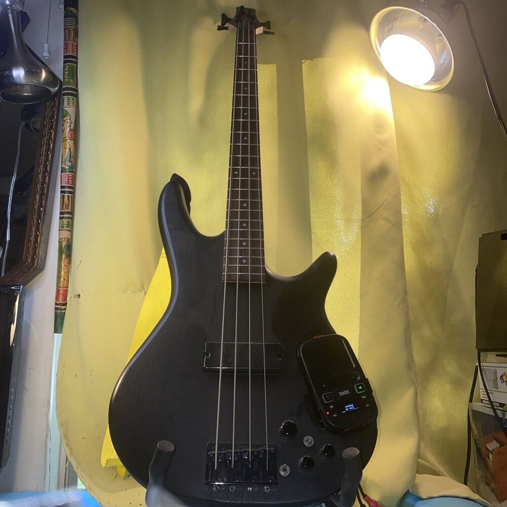 4 String Bass Guitar Ibanez SRKP4 W/ Mini Korg Kaos Black Body / Barely Touched